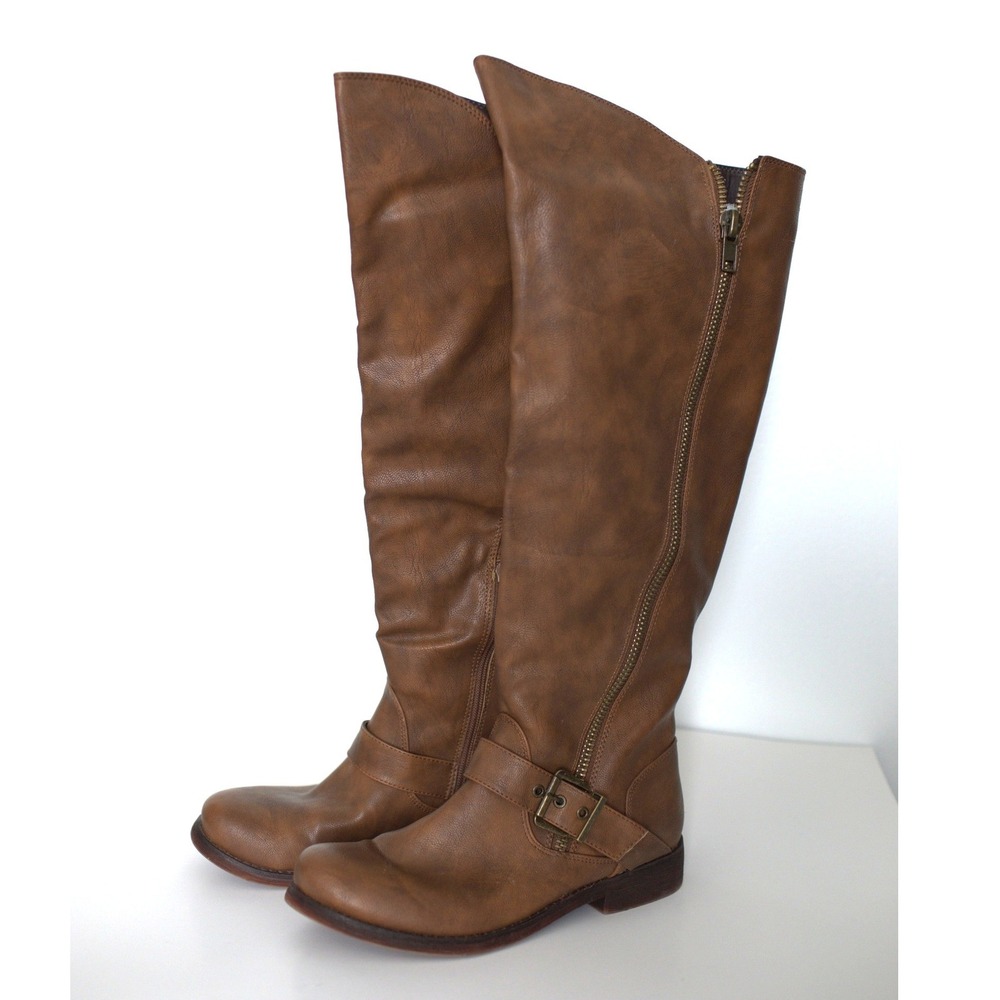 Carlos by Carlos Santana Gramercy WC Brown Knee High Boots Womens 8M Wide Calf